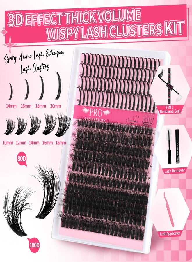 برو لاش بيوتي مجموعة رموش PROLASHBEAUTY مع رموش مدببة، مجموعة رموش ثلاثية الأبعاد فردية مع لاصق ومثبت، ملقط لإزالة الرموش، سهلة الاستخدام في المنزل (مزيج 80D+100D-D-10-18). - Image 2